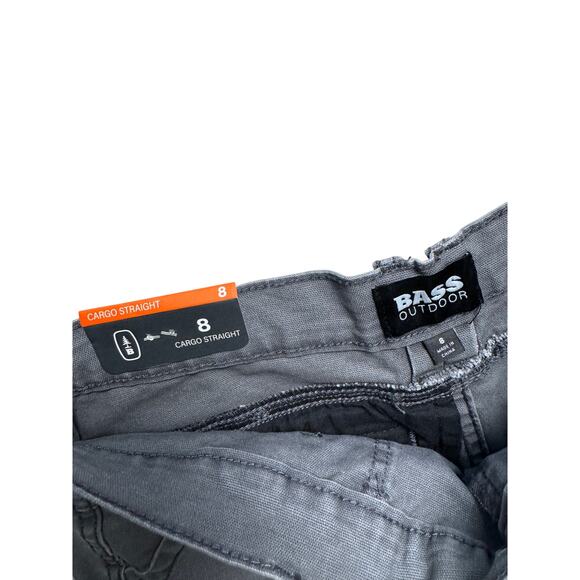 BASS OUTDOOR Women's High-Rise Canvas Cargo Pants FORGED IRON NWT SIZE 8 - Picture 7 of 10